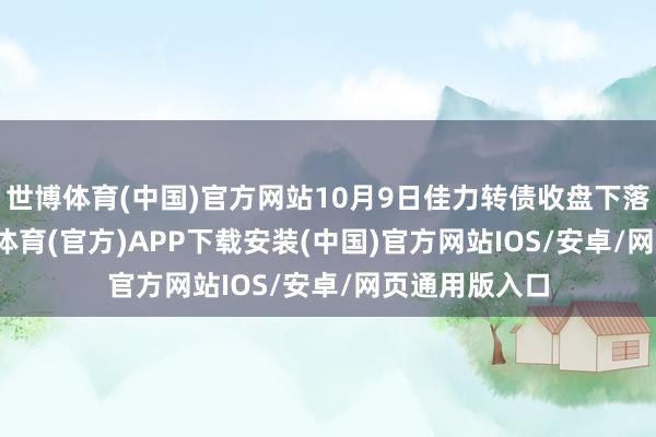 世博体育(中国)官方网站10月9日佳力转债收盘下落3.18%-世博体育(官方)APP下载安装(中国)官方网站IOS/安卓/网页通用版入口