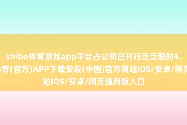 shibo体育游戏app平台占公司已刊行泛泛股的4.68%-世博体育(官方)APP下载安装(中国)官方网站IOS/安卓/网页通用版入口